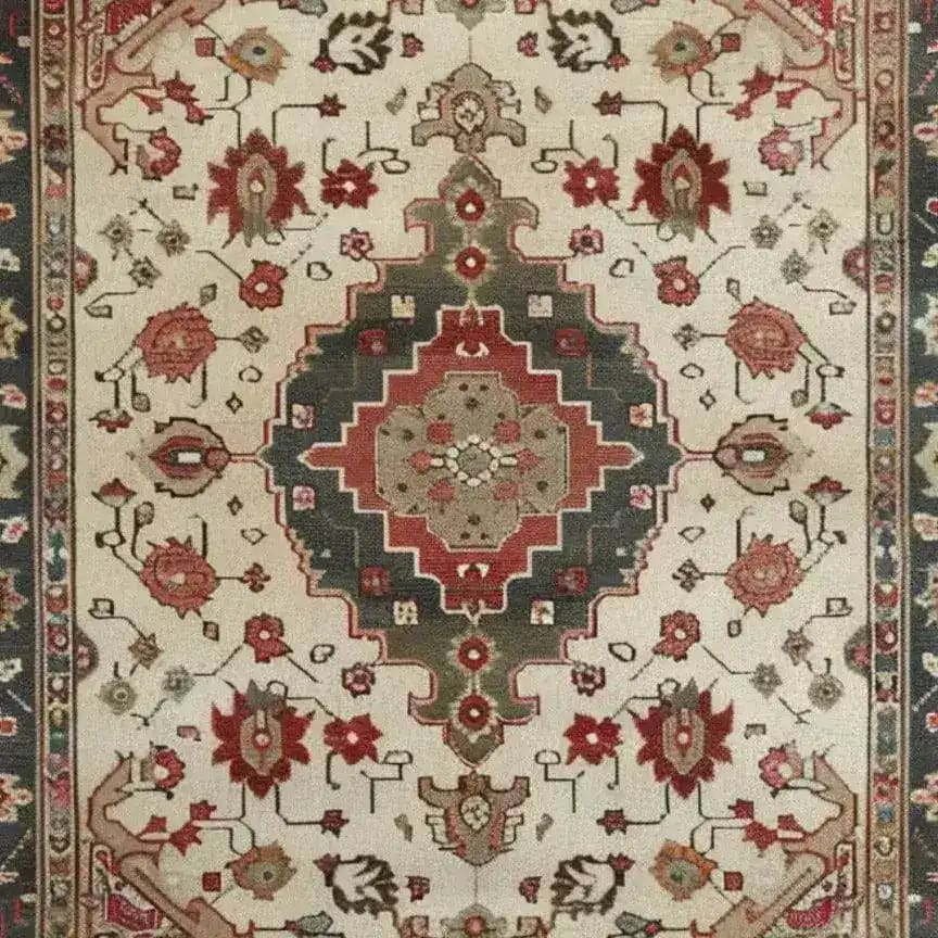 This elegant area rug features an intricate vintage floral design, reminiscent of traditional Persian rugs. The hand-knotted piece showcases a rich blend of earthy tones and detailed patterns, perfect for adding a touch of classic charm to any living room. Ideal for 8x10 spaces, this floral rug is a timeless addition to your home decor.