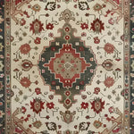 This elegant area rug features an intricate vintage floral design, reminiscent of traditional Persian rugs. The hand-knotted piece showcases a rich blend of earthy tones and detailed patterns, perfect for adding a touch of classic charm to any living room. Ideal for 8x10 spaces, this floral rug is a timeless addition to your home decor.