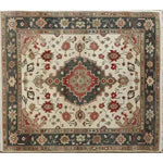 Top view of a beautifully crafted Ornamental Floral Hand Knotted Area Rug featuring intricate vintage patterns. This Persian-inspired floral rug is perfect for adding a touch of elegance to your living room. The 8x10 design showcases a rich blend of earthy tones and detailed motifs, making it a standout piece among Persian rugs.