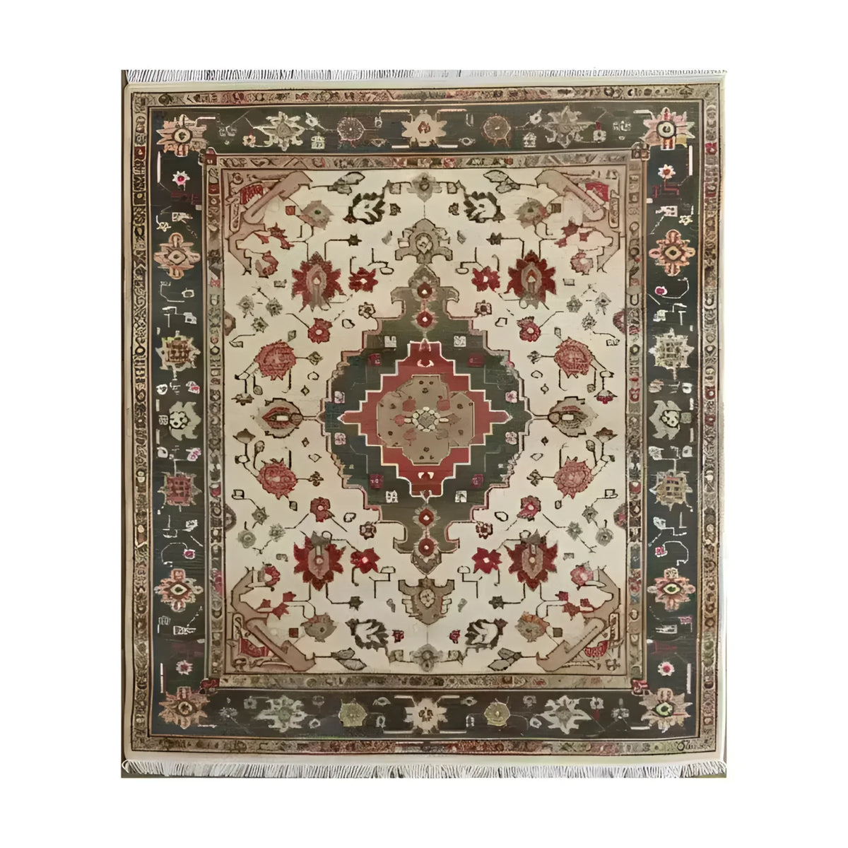 The "Ornamental Floral Hand-Knotted Area Rug" showcases exquisite floral motifs, adding a touch of elegance and charm to any room. Hand-knotted with precision, it offers both beauty and durability.