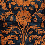 A close-up view of the Ornate Autumn Hand Tufted Rug, featuring intricate floral patterns in warm autumn hues. This exquisite wool area rug is perfect for large living rooms, offering a vintage charm with its rich textures and design. Ideal for an 8x10 living room setup, this rug adds a touch of elegance and warmth to any space.