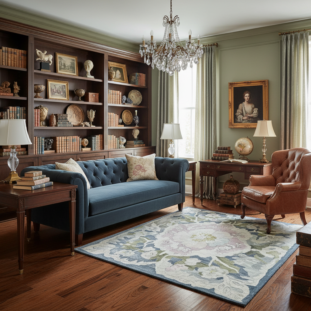 Ornate Flower Twist Hand Tufted Rug