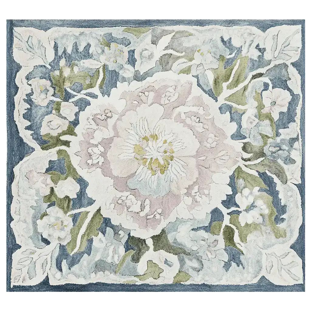 This beautiful, hand-tufted area rug features an ornate floral design in soft pastel shades, perfect for enhancing any living room decor. Made from high-quality wool, this 8x10 rug adds a touch of elegance and comfort to your living space.