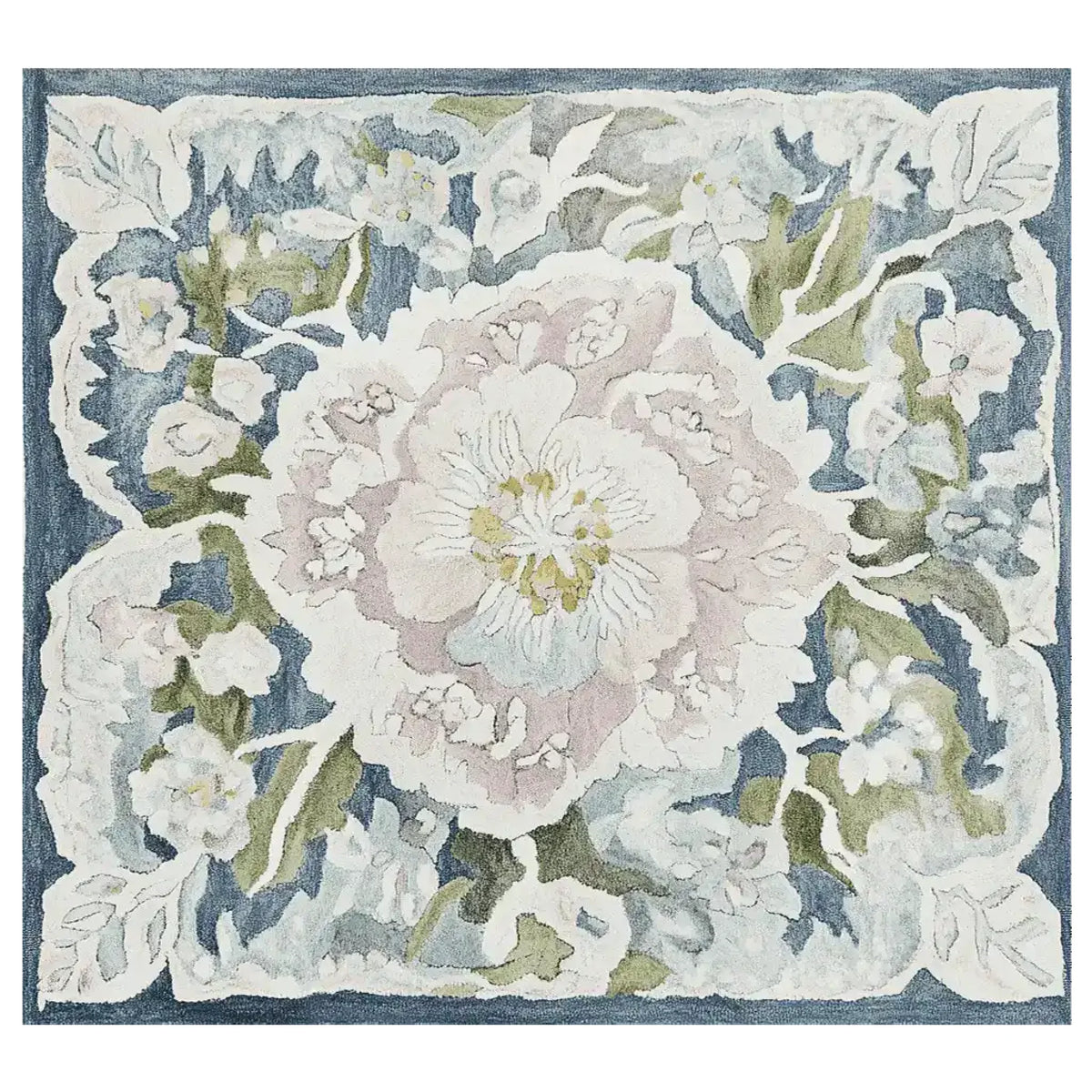 Ornate Flower Twist Hand Tufted Rug