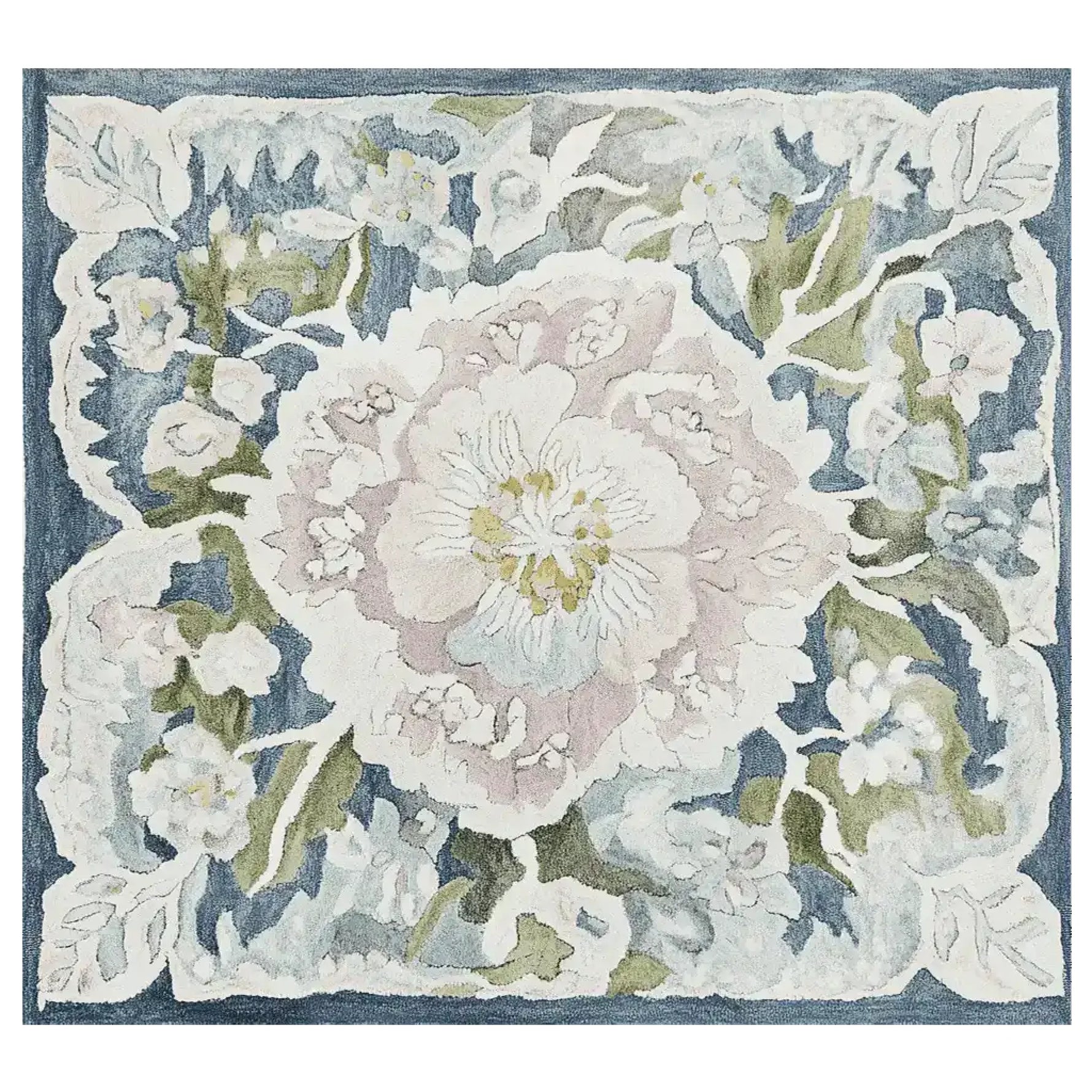 Ornate Flower Twist Hand Tufted Rug