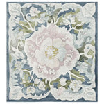 Beautiful hand-tufted wool area rug featuring an ornate floral design with soft pink, green, and blue hues, perfect for enhancing your living room. This 8x10 living room area rug adds a touch of elegance and comfort.