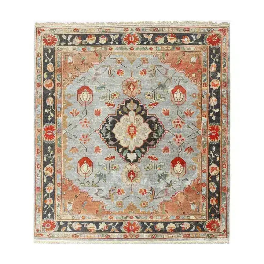 The "Ornate Shadow Floral Hand-Knotted Area Rug" features intricate floral patterns with a shadowed effect, offering a sophisticated and elegant touch to your space. Hand-knotted for durability, this rug blends artistry with timeless beauty.