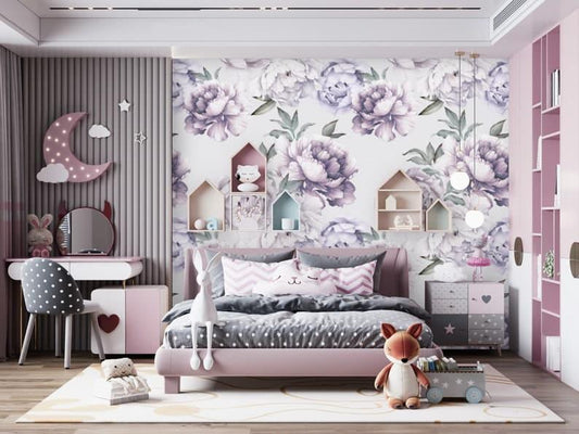Oversized Purple Floral Wall Mural Oversized Purple Floral Wall Mural Oversized Purple Floral Wall Mural 