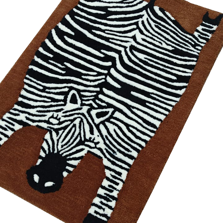 Oversized Zebra Hand Tufted Wool Rug