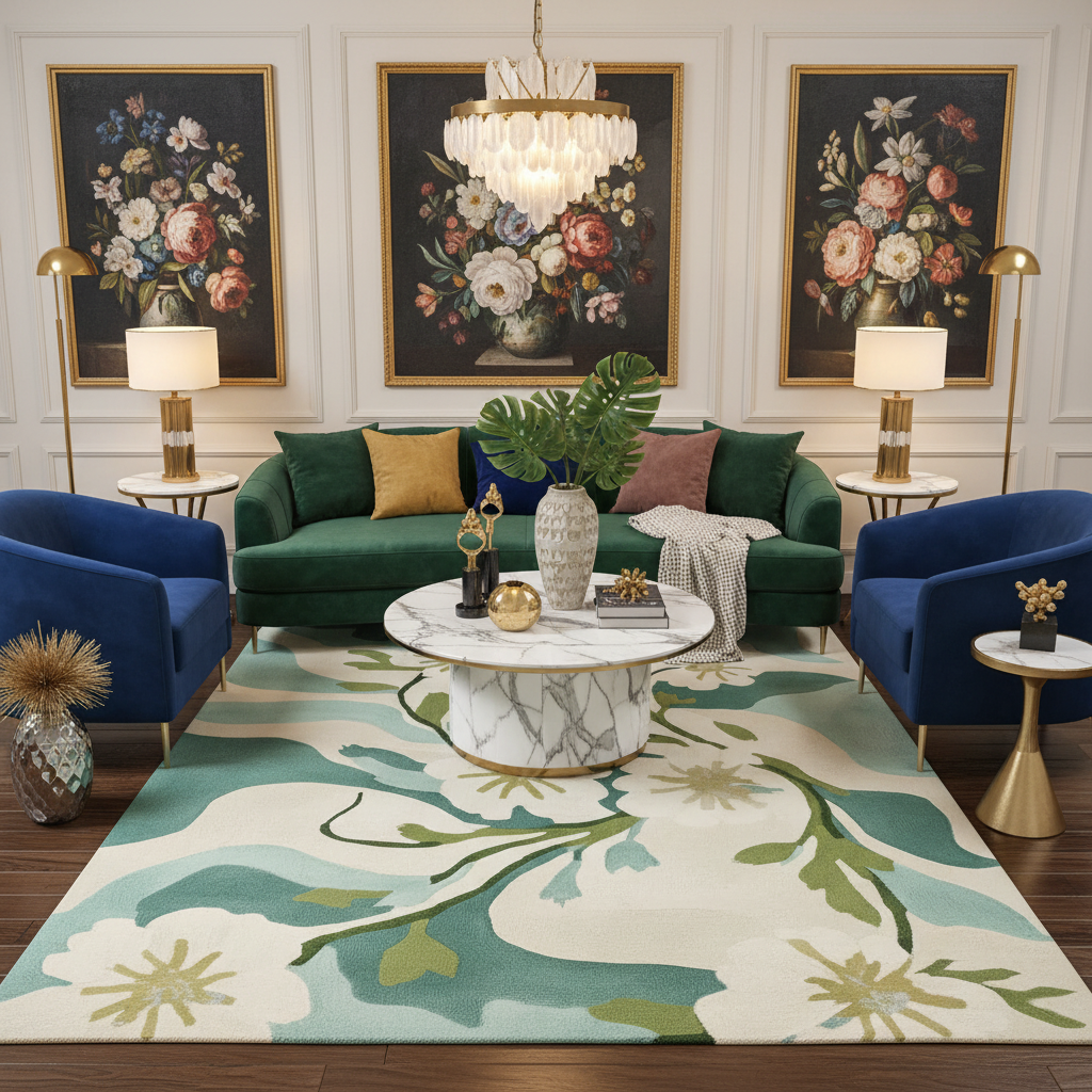 Painterly Petal Dream Hand Tufted Rug