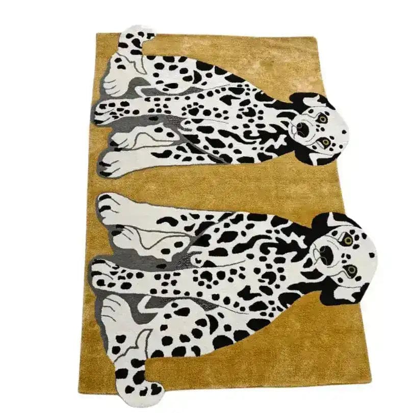 Pair of Doggie Hand Tufted Wool Rug - Mustard - MAIA HOMES