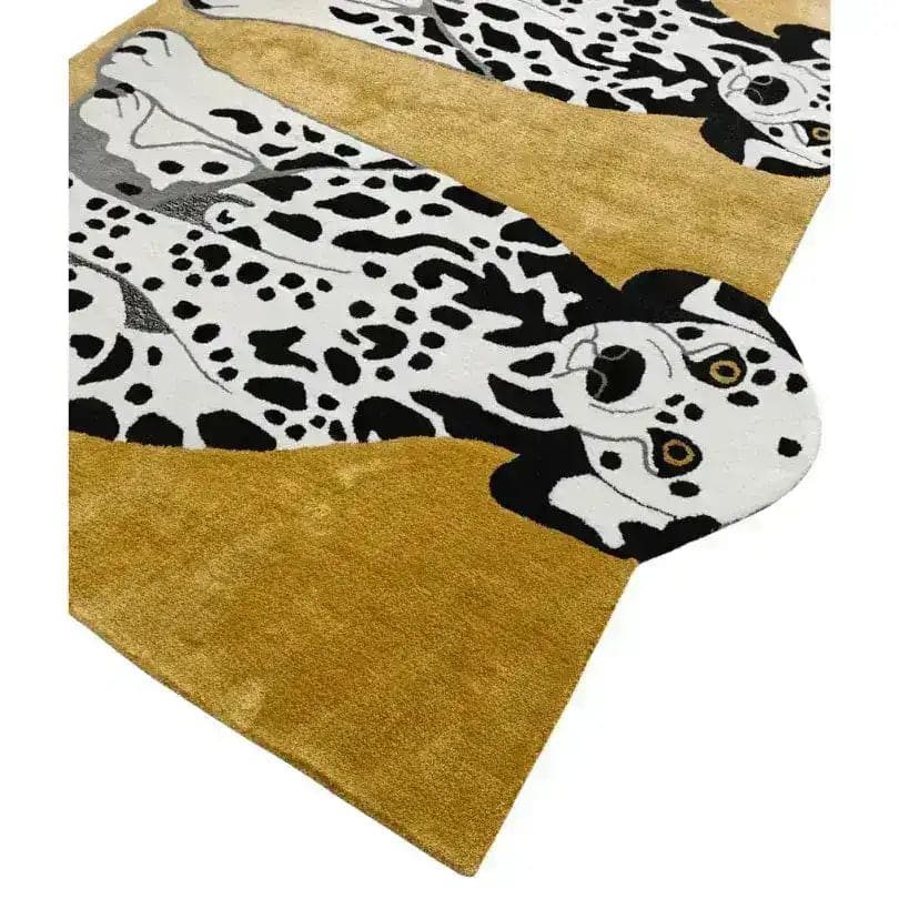 Pair of Doggie Hand Tufted Wool Rug - Mustard - MAIA HOMES