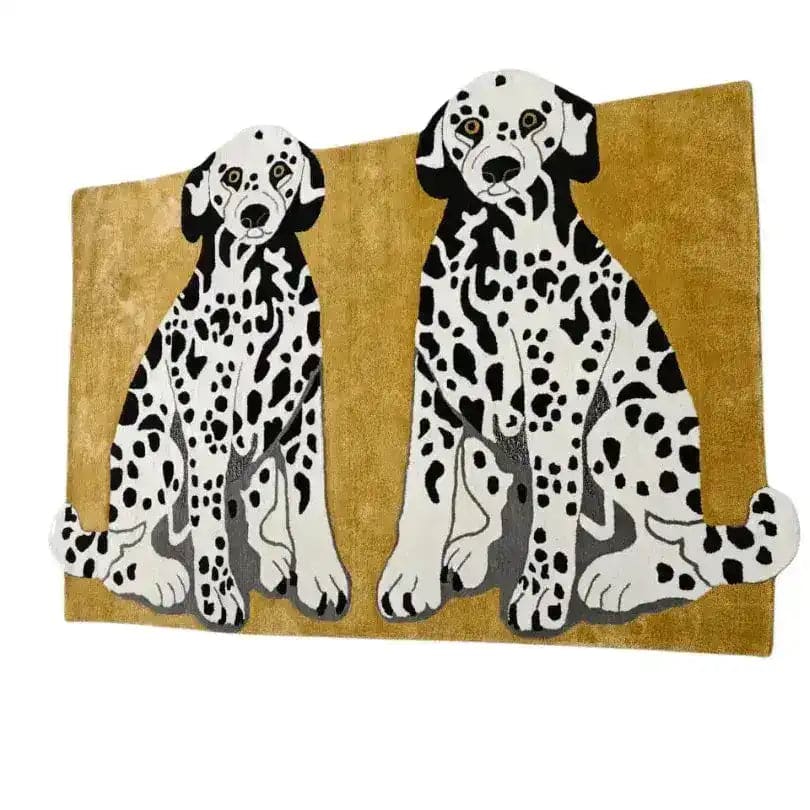Pair of Doggie Hand Tufted Wool Rug - Mustard - MAIA HOMES