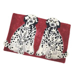 This vibrant hand-tufted wool area rug features a playful design with two Dalmatian dogs against a bold red background. Perfect for adding a touch of contemporary flair to your living room, this 8x10 rug combines vintage charm with modern style, making it an ideal choice for those seeking unique rugs for living room decor.