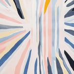 A vibrant area rug featuring an abstract design with pastel colors such as pink, blue, yellow, and cream. This contemporary wool rug is perfect for adding a pop of color to your living room. Ideal for those seeking large living room rugs with a modern and artistic flair.