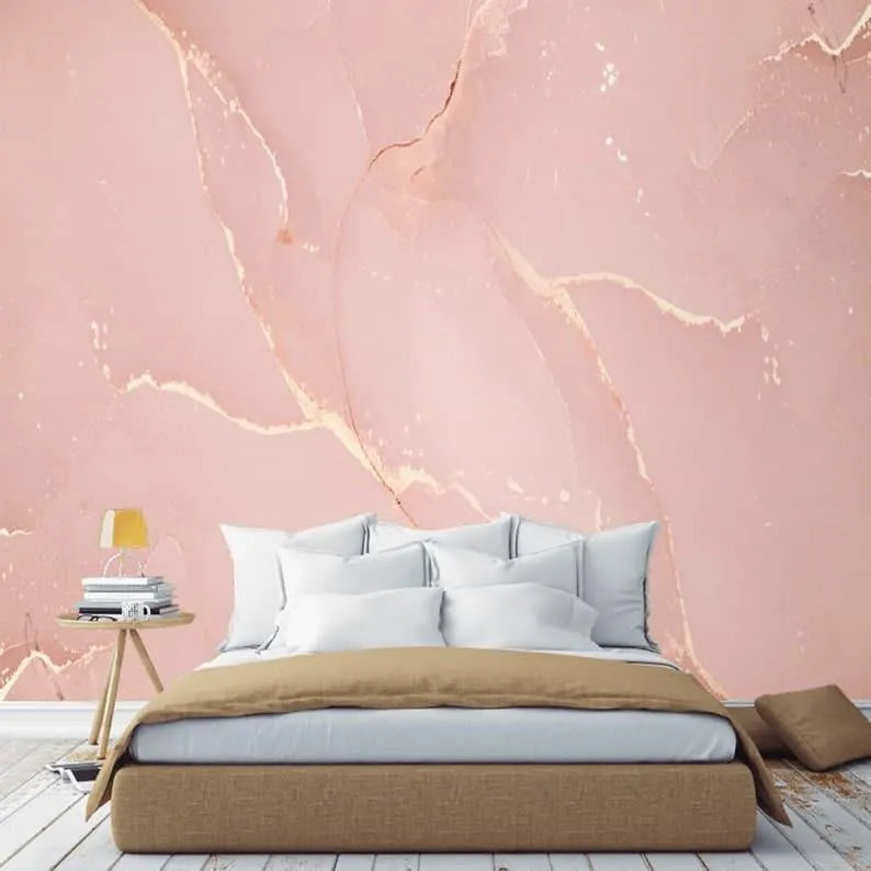 Pastel Blush Pink Marble Wallpaper Mural