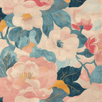 A vibrant, hand-tufted area rug featuring a pastel floral design, perfect for adding a contemporary touch to your living room. This wool rug showcases elegant blue, pink, and mustard hues, making it an ideal choice for those seeking stylish area rugs for living room decor.