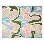 Pastel Garden Glow Hand Tufted Area Rug featuring a vibrant floral design in soft pinks, greens, and blues, perfect as a contemporary wool rug for living room spaces. Ideal for those seeking an 8x10 living room area rug that combines style and comfort.