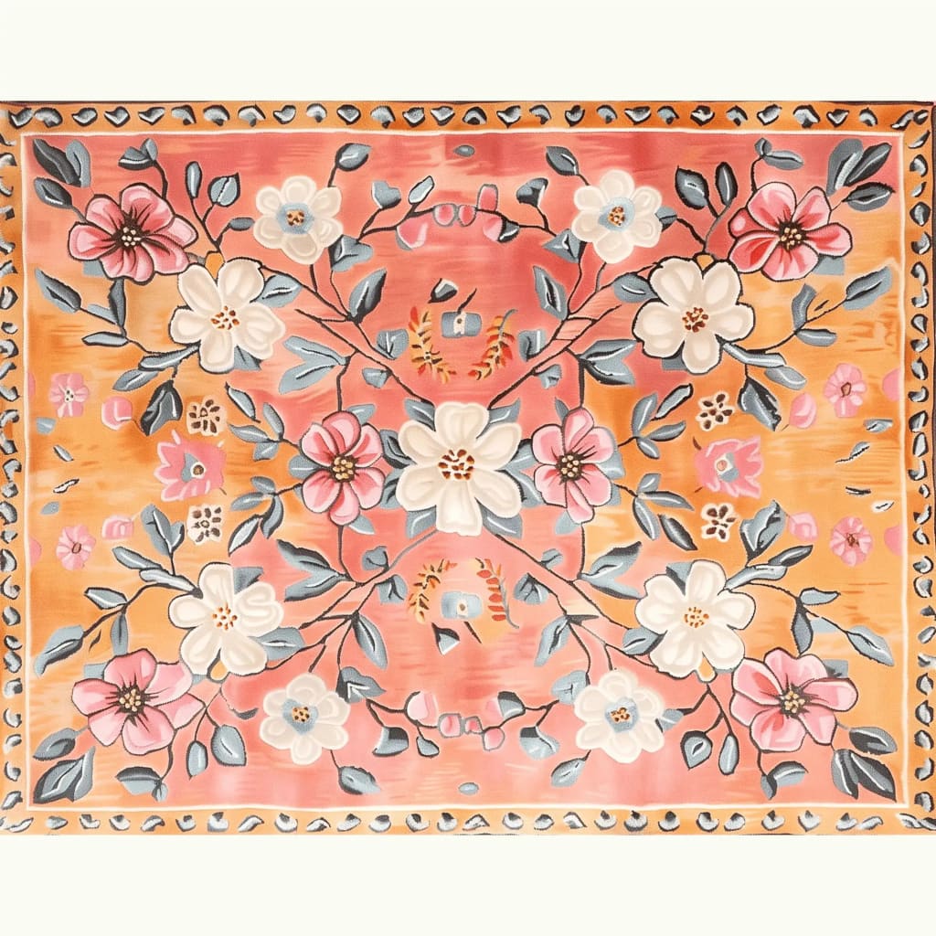 Pastel Paradise Hand Tufted Rug featuring a stunning floral design, perfect for adding a touch of elegance to any living room. This vintage-inspired area rug showcases a blend of soft pastel colors, intricately crafted with wool. Ideal for those seeking living room area rugs that combine style and comfort.