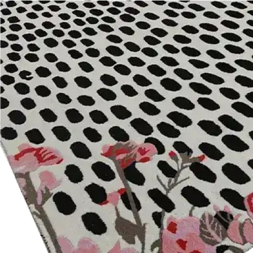 Pastel Pink Floral Animal Print Hand Tufted Rug - MAIA HOMES