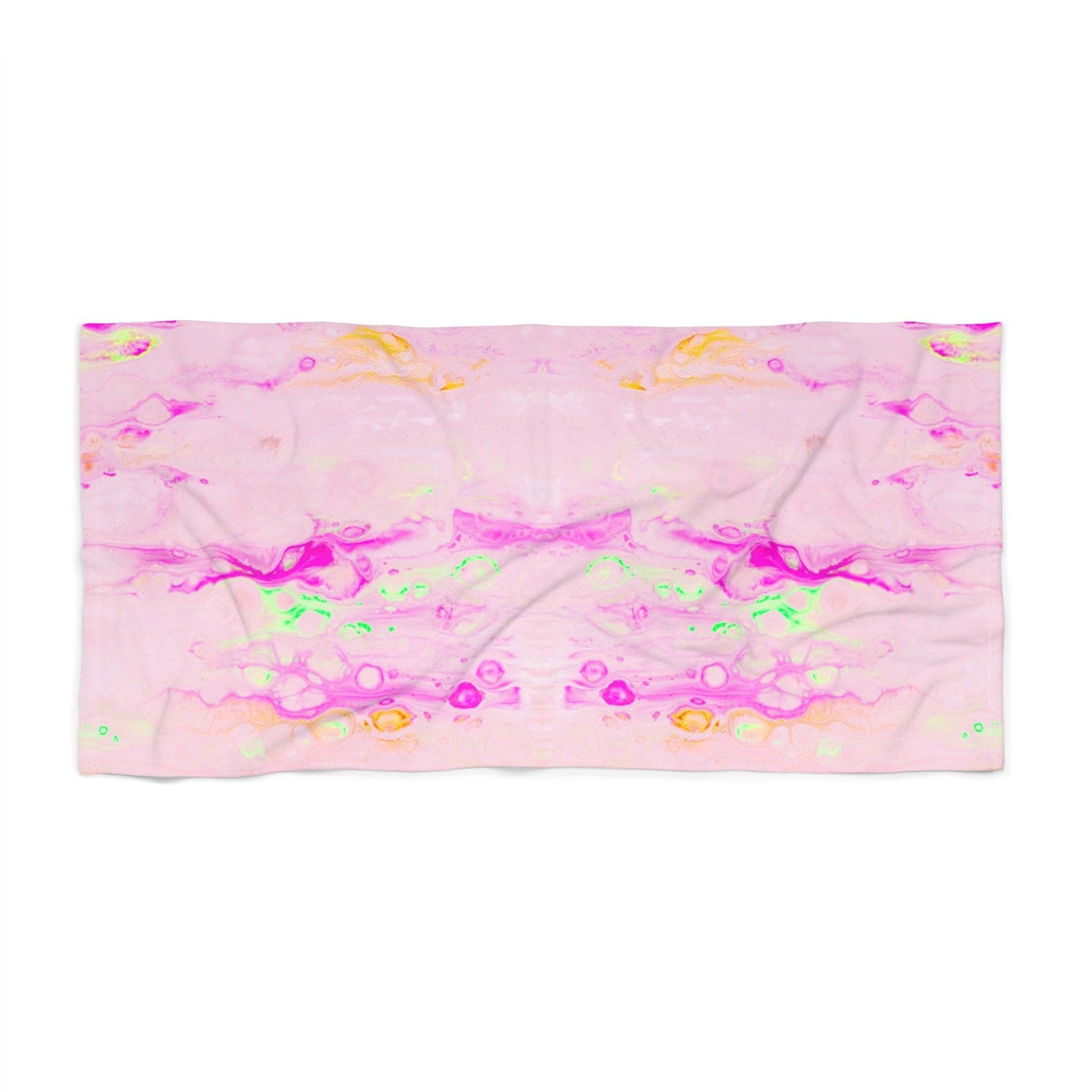 Pastel Pink Marble Beach Towel - MAIA HOMES