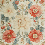 A beautifully detailed area rug featuring a vintage floral design in soft pastel hues. This hand-tufted wool rug is perfect for adding a touch of elegance to your living room. The intricate floral patterns and large blooms create a stunning centerpiece, ideal for those seeking large area rugs with a classic touch.