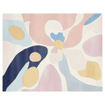 A stunning Pastel Shadow Melt Hand Tufted Area Rug featuring an abstract design in soft pastel colors including blue, pink, and yellow. This contemporary wool rug is perfect for adding a stylish touch to living room area rugs, making it an ideal choice for area rugs for the living room.