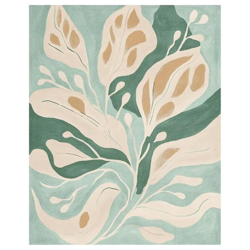A beautifully designed Area Rug featuring a contemporary floral pattern with soft pastel colors. This wool rug is perfect for adding an artistic touch to large living spaces, especially as a living room rug sized 8x10.
