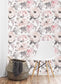 Pastel Vintage Blush Pink Floral Wallpaper 