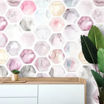 Pastel Watercolor Hexagon Honeycomb Wallpaper