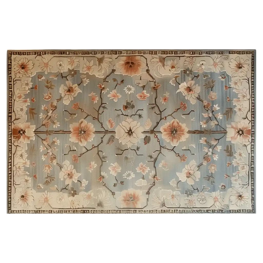 Elegant Peach Blossom Dream Hand Tufted Wool Rug featuring a delicate floral pattern in soft pastel colors, perfect as a large area rug for living room spaces.