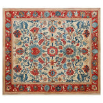 Vibrant Persian Bloom Hand Tufted Wool Rug showcasing intricate floral patterns in red, blue, and cream hues. This area rug, ideal for living room rugs 8x10, adds elegance and warmth to any space. Perfect as a large living room rug to enhance your decor.