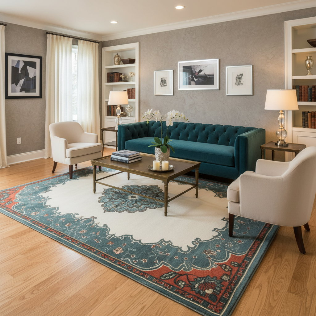 Persian Night Hand Tufted Wool Rug