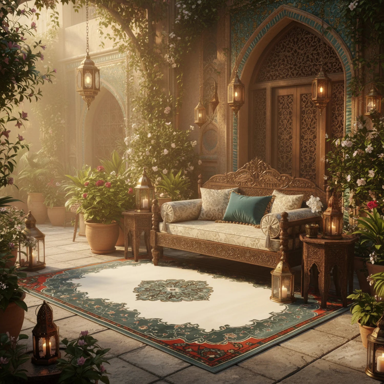 Persian Night Hand Tufted Wool Rug