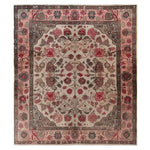 A beautifully intricate Persian Reflection Hand Tufted Wool Rug, showcasing a rich floral and geometric pattern in shades of red and beige, ideal for living room rugs 8x10. This elegant wool rug adds a touch of timeless charm to your space, perfect for those seeking classic Persian rugs for their living room.