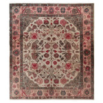 A beautifully intricate Persian Reflection Hand Tufted Wool Rug, showcasing a rich floral and geometric pattern in shades of red and beige, ideal for living room rugs 8x10. This elegant wool rug adds a touch of timeless charm to your space, perfect for those seeking classic Persian rugs for their living room.