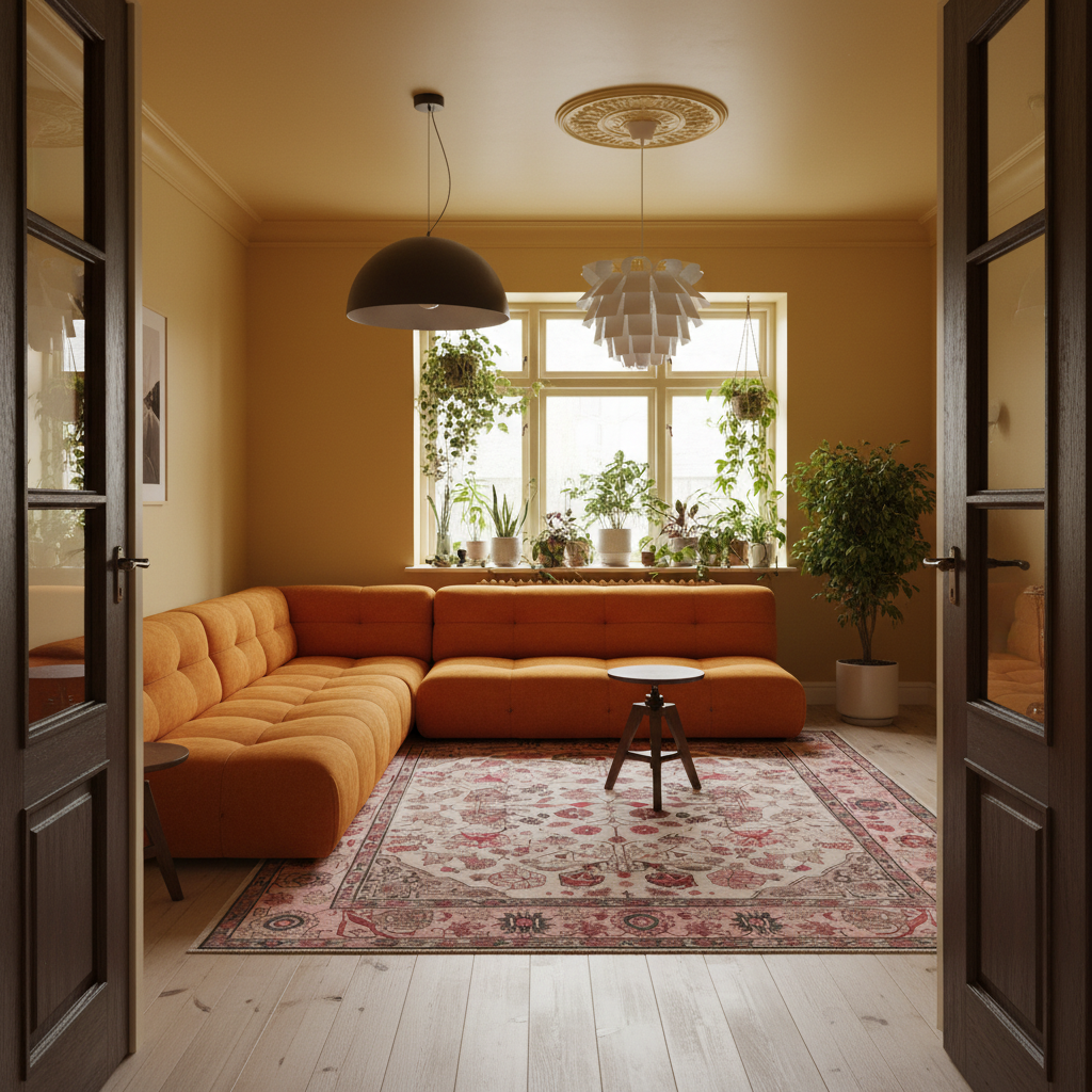 Alfombra Persa de Lana Tufted a Mano "Reflection"