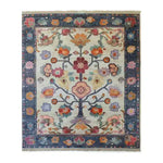 Elegant Petal Cascade Hand Knotted Area Rug featuring a vintage floral design with vibrant colors, ideal for large living rooms. This 8x10 Persian-style rug adds a touch of sophistication and timeless beauty to any space.