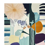 This vibrant area rug, titled 'Petal Chaos Hand Tufted Rug', features a contemporary abstract design with bold florals and geometric patterns. Crafted from wool, this rug is perfect for adding a modern touch to any living room, serving as an eye-catching centerpiece among living room area rugs.