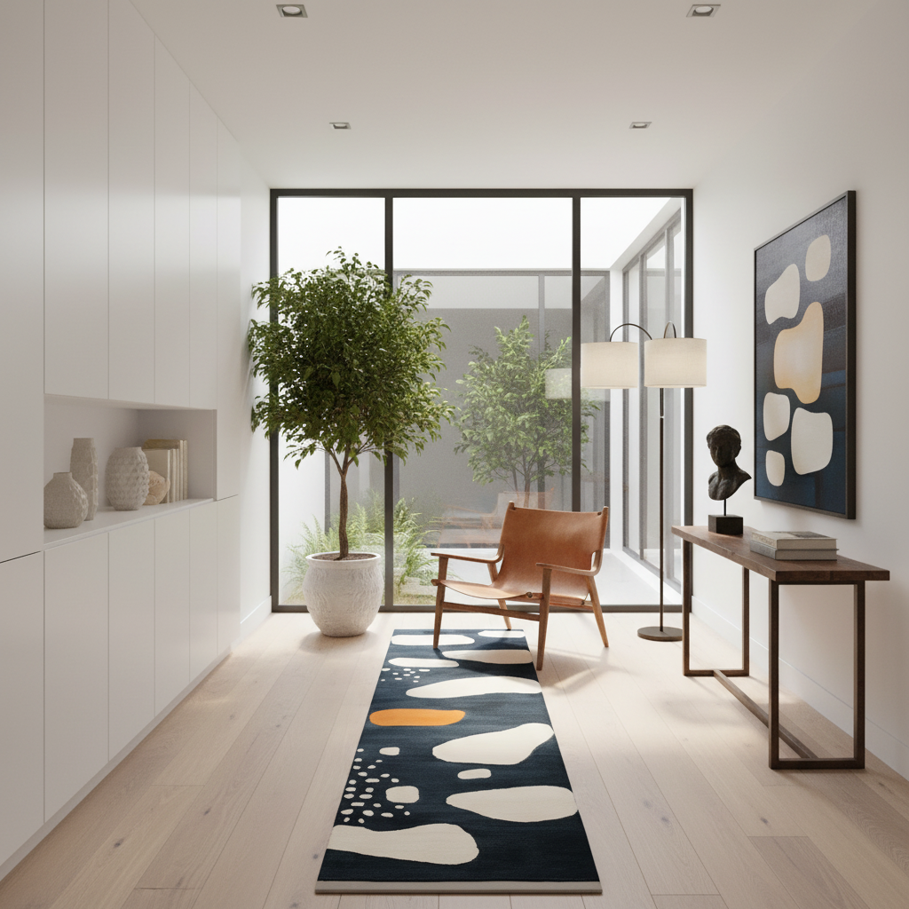 Petal Grid Hand Tufted Wool Rug