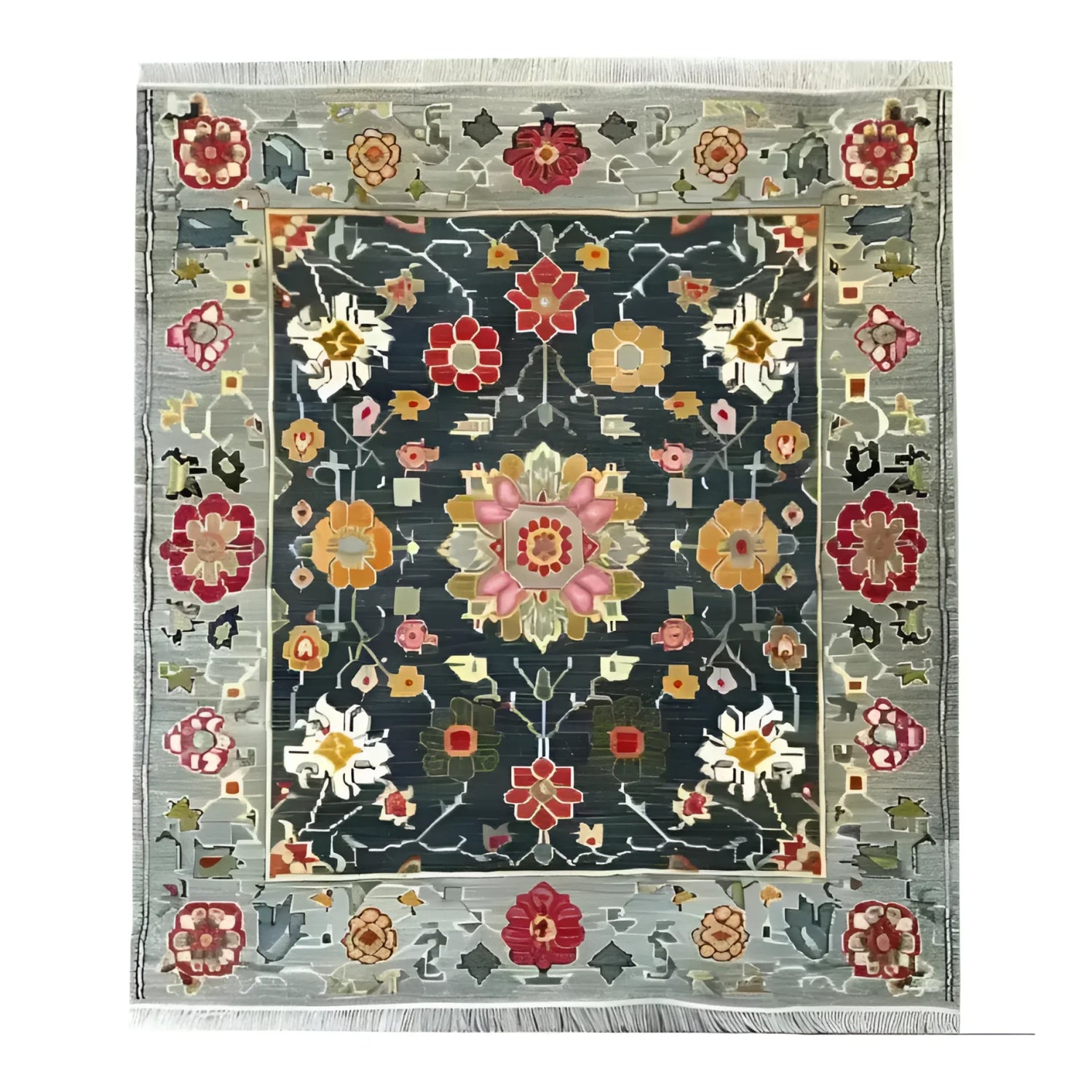 This stunning Petal Illusion Hand Knotted Area Rug features a vibrant floral design with intricate patterns, perfect for adding a touch of elegance to any living room. Measuring 8x10, this vintage-inspired Persian rug combines rich colors with a traditional aesthetic, making it an ideal choice for those seeking floral rugs or rugs for the living room.