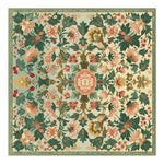 A beautifully intricate Petal Medallion Echo Hand Tufted Rug, showcasing a floral design with vibrant colors. This square area rug is perfect for large living rooms, adding elegance and style to your space. Made from high-quality wool, this floral rug is a stunning example of rugs for living rooms, combining traditional craftsmanship with a modern aesthetic.
