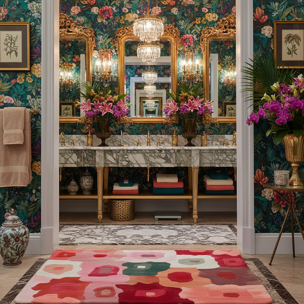 Petal Mosaic Hand Tufted Wool Rug