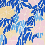 A vibrant petal pattern hand tufted area rug featuring a contemporary design with bold blue and pastel pink floral motifs. Ideal for adding a touch of elegance to living rooms, this 8x10 wool rug combines style and comfort effortlessly.