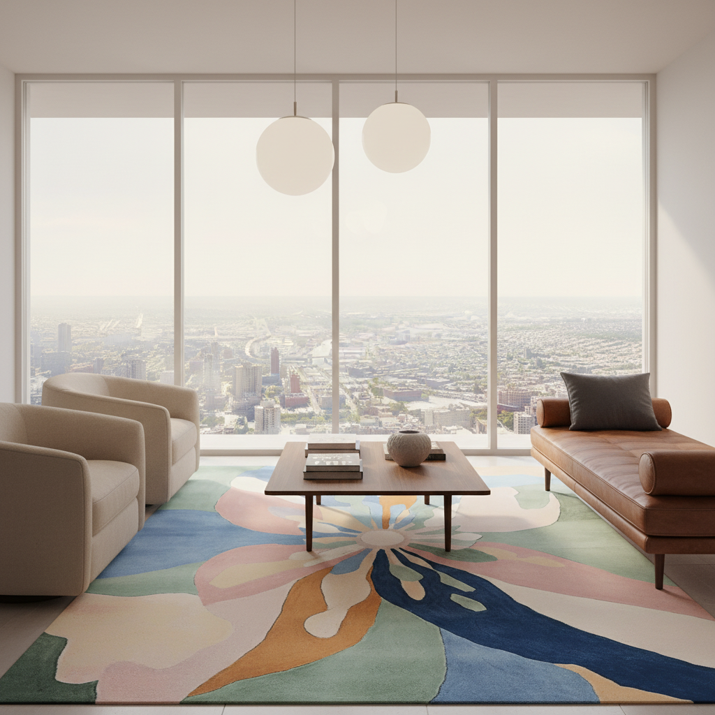 Petal Play Pattern Hand Tufted Rug