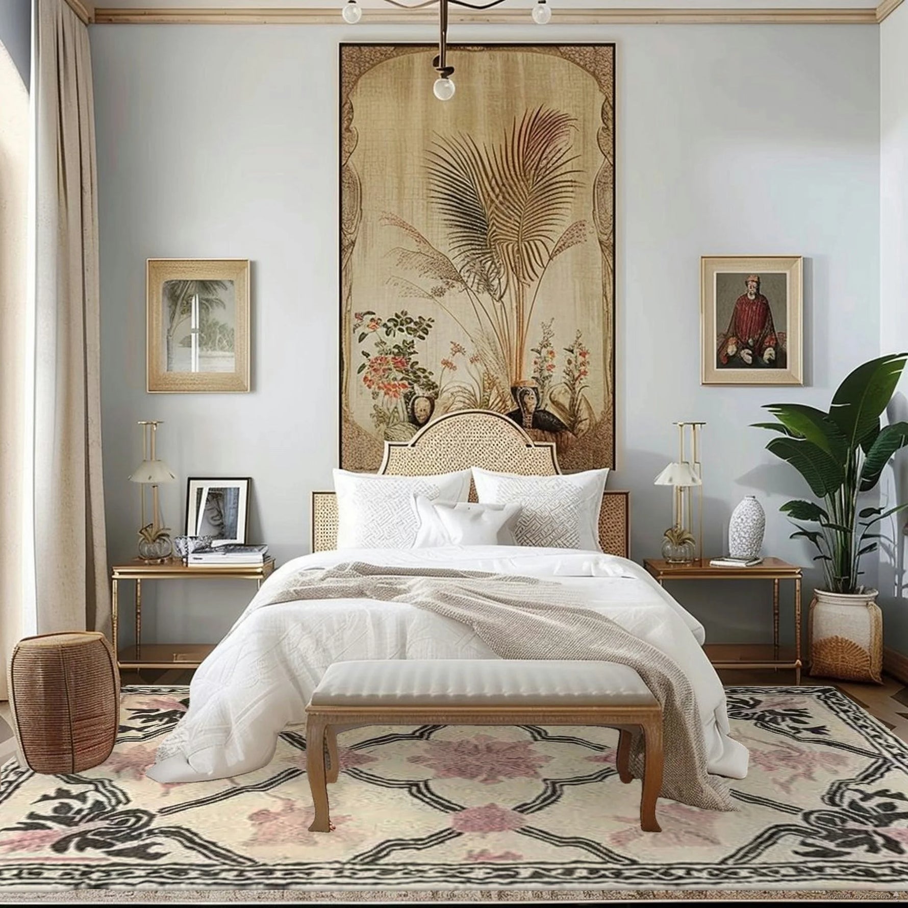 Petal Veil Mosaic Hand Tufted Rug