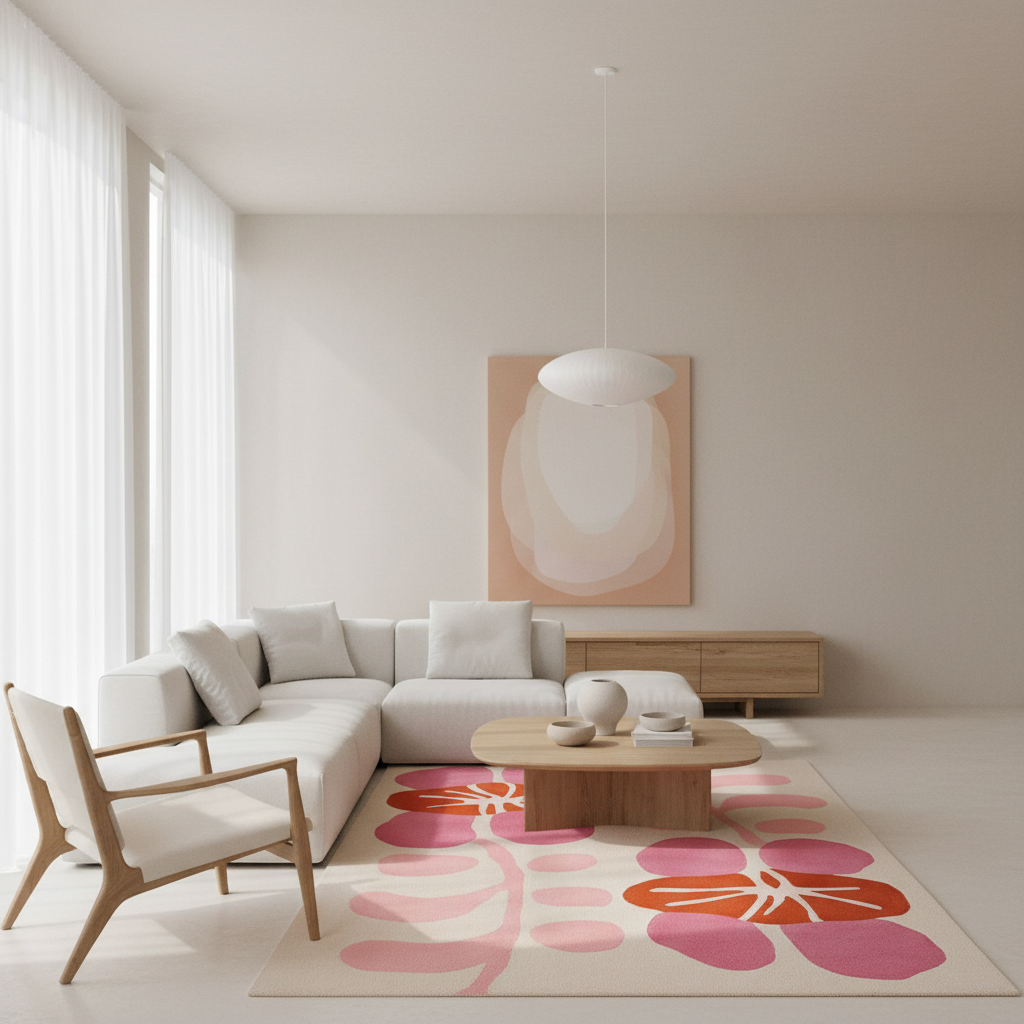 Petal Waves Hand Tufted Wool Rug