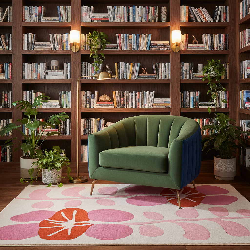 Petal Waves Hand Tufted Wool Rug