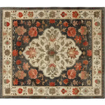 The Petals of Heritage Hand Knotted Area Rug features an elegant floral design with intricate patterns. This vintage rug, perfect for living room spaces, measures 8x10 and showcases a Persian-inspired aesthetic. Its rich colors and detailed motifs make it an ideal choice for those seeking a classic and sophisticated living room area rug.
