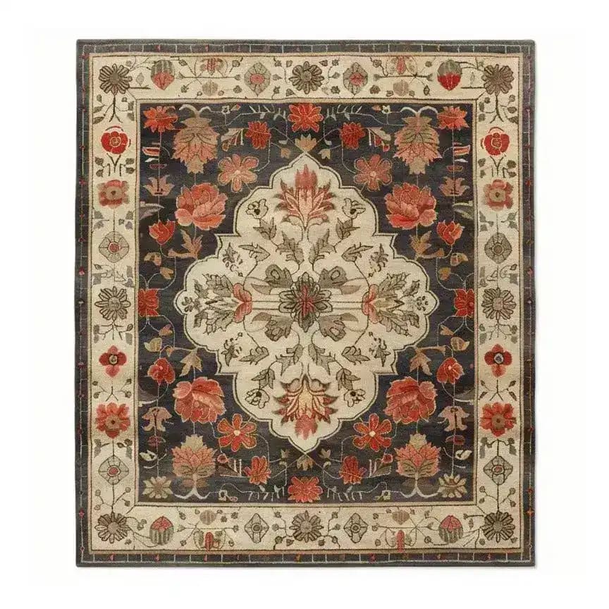  Petals of Heritage Hand Knotted Area Rug, a stunning fusion of traditional artistry and intricate floral design. This timeless piece brings warmth and elegance to any room with its classic patterns and exquisite craftsmanship.